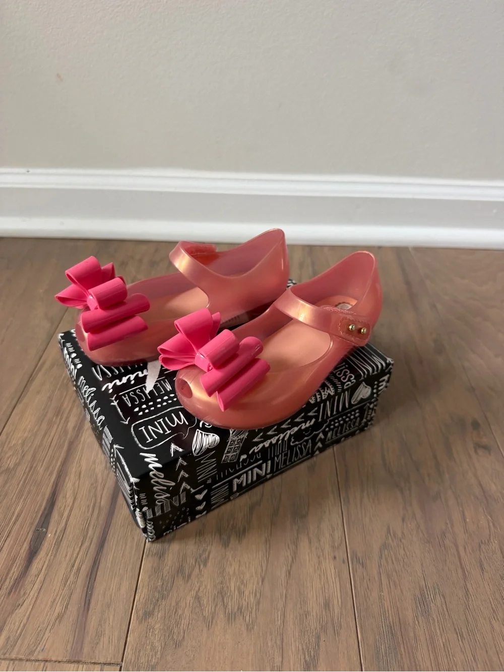 Mini Melissa Pink Mary Janes with Bow